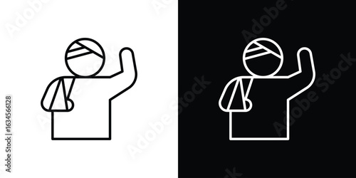 Injury icon art Illustrations. premium line icons
