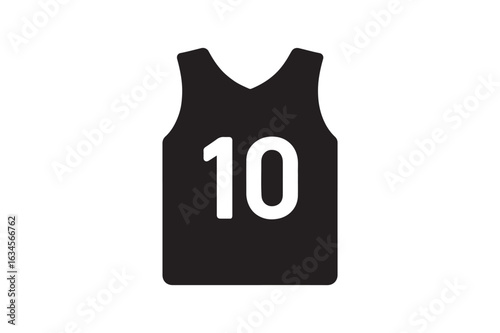 Jersey icon silhouette vector with white background
