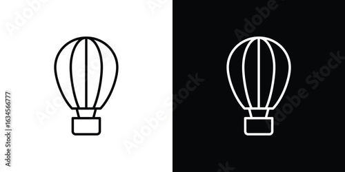 Hot air balloon icon art Illustrations. premium line icons