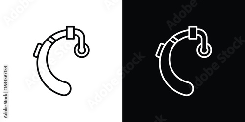 Hearing aid icon art Illustrations. premium line icons