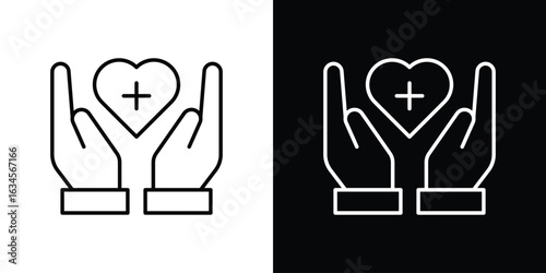 Health insurance icon art Illustrations. premium line icons