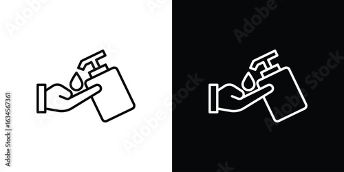 Hand wash icon art Illustrations. premium line icons