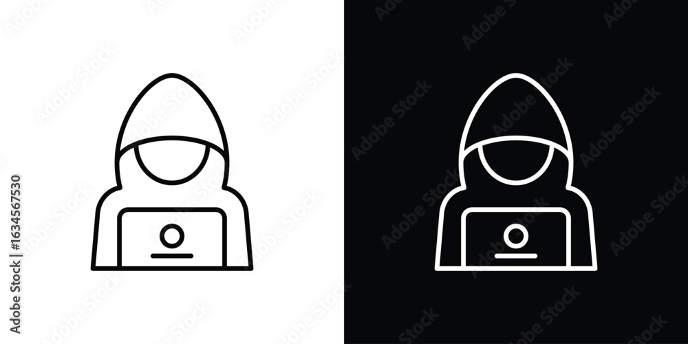 Fototapeta premium Hacker icon art Illustrations. premium line icons