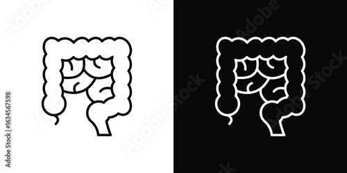 Gut icon art Illustrations. premium line icons