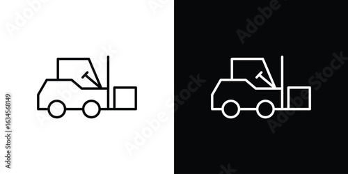 Forklift icon art Illustrations. premium line icons