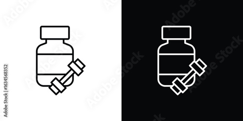 Fitness supplement icon art Illustrations. premium line icons
