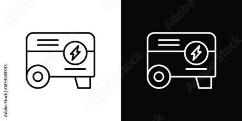 Electric generator icon art Illustrations. premium line icons