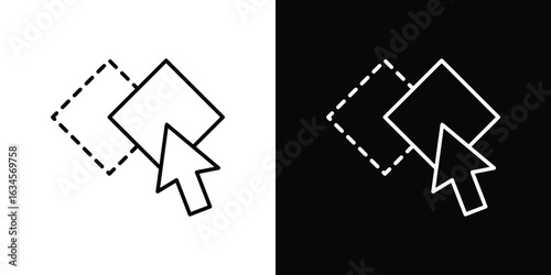Drag and drop icon art Illustrations. premium line icons