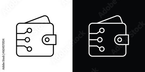 Digital wallet icon art Illustrations. premium line icons
