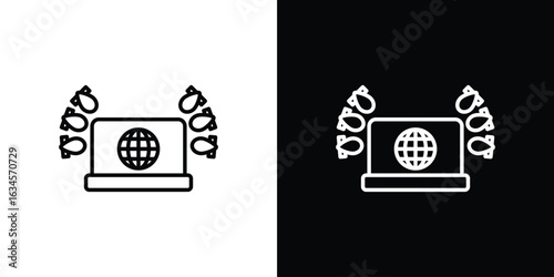 Ddos icon art Illustrations. premium line icons