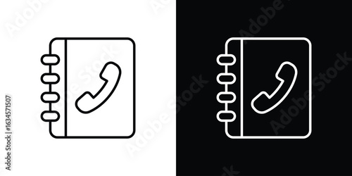 Contact book icon art Illustrations. premium line icons