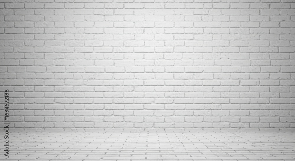 Fototapeta premium White Brick Wall Room Interior Design Background Texture