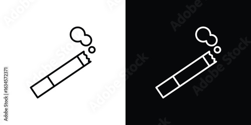 Cigarette icon art Illustrations. premium line icons