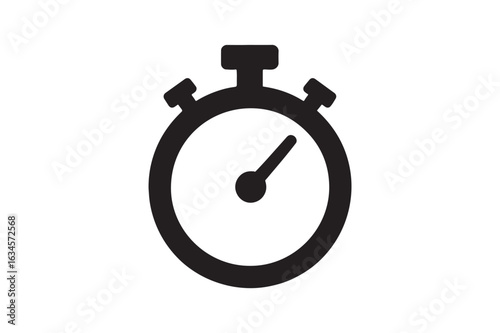 Stopwatch icon silhouette vector with white background