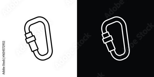 Carabiner icon art Illustrations. premium line icons