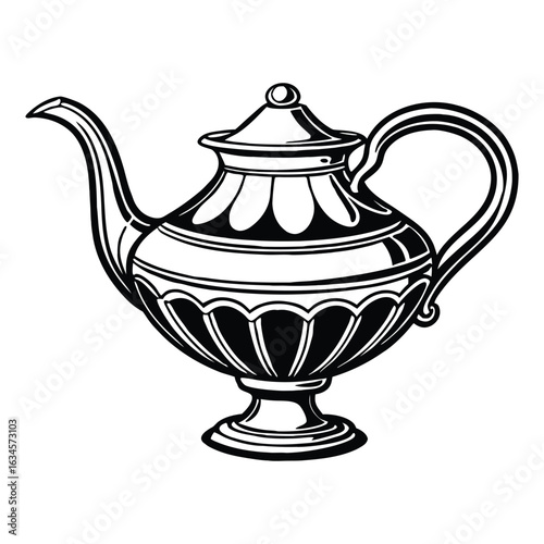 Silhouette of ewer isolated on a white background