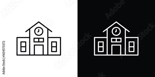Campus icon art Illustrations. premium line icons