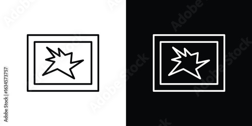 Broken window icon art Illustrations. premium line icons