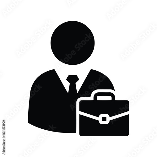 Businessman with briefcase icon professional corporate business career success finance executive employee job work