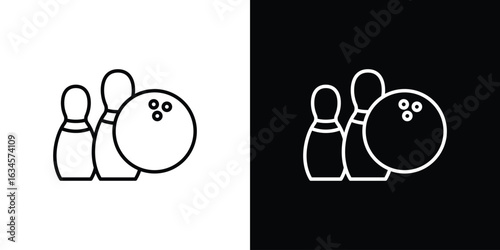 Bowling icon art Illustrations. premium line icons