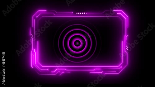 HUD, UI, GUI futuristic user interface screen animation. High tech screen for video game. Sci-fi concept design. Callouts title. 4k video animation