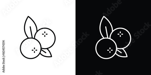 Blueberry icon art Illustrations. premium line icons