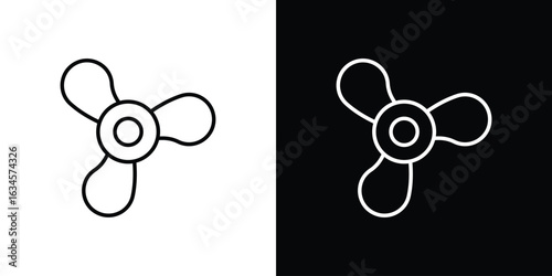 Boat screw icon art Illustrations. premium line icons