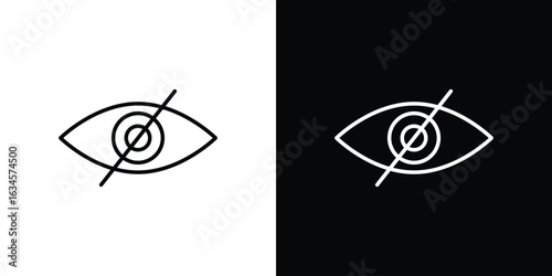 Blindness icon art Illustrations. premium line icons