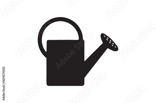 Watering Can icon silhouette vector with white background