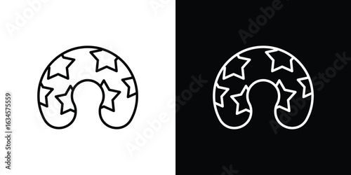 Baby orthopedic pillow icon art Illustrations. premium line icons
