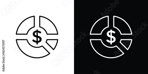 Asset allocation icon art Illustrations. premium line icons