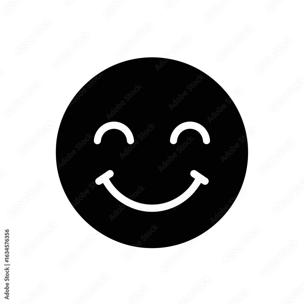 Fototapeta premium Vector art of happy face, isolated on white background