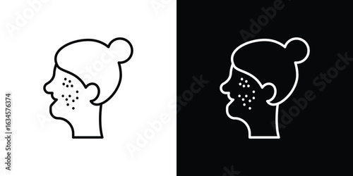 Acne icon art Illustrations. premium line icons
