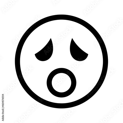 Vector art of sad face emoji isolated on white background