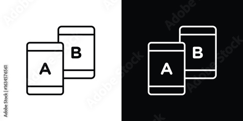 A B testing icon art Illustrations. premium line icons