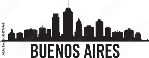 Buenos Aires Skyline Silhouette Vector Illustration Argentina Cityscape Urban Panorama Design Template