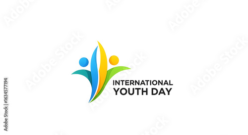 Vibrant International Youth Day logo celebrating global unity and diversity