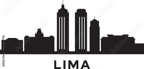 Lima Peru Skyline Silhouette Vector Illustration with Cityscape and Urban Design Style
