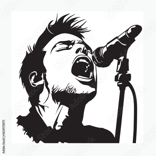rock singer with microphone