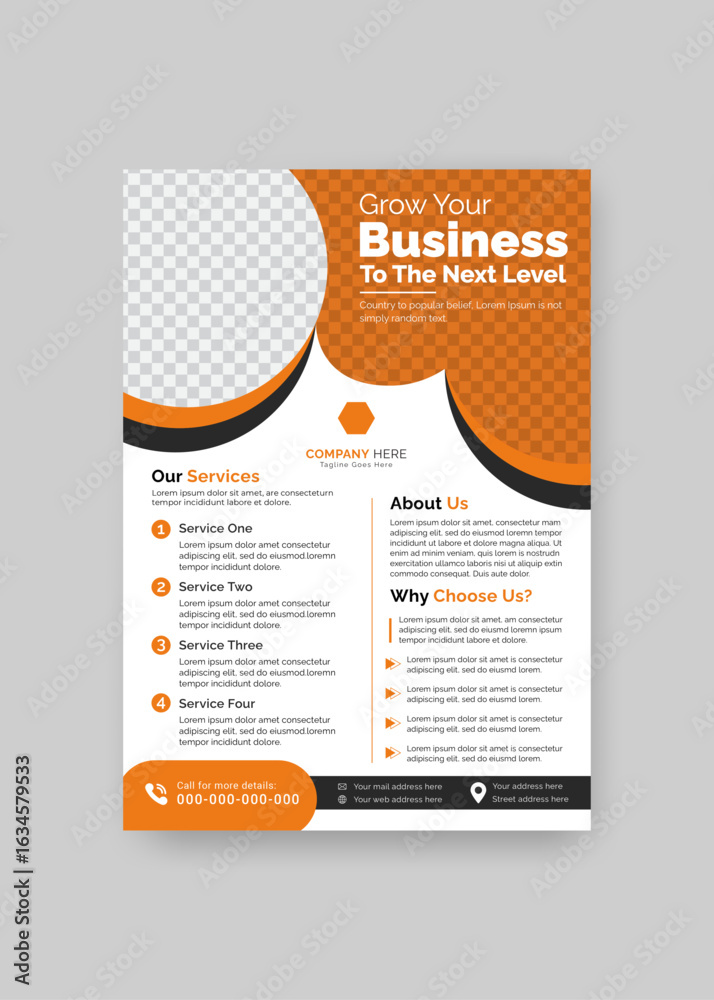 Fototapeta premium High-Resolution Modern Corporate Business Flyer, Template, Promotion, Advertise, Publication, Cover, High-Quality Print-Ready design Format.