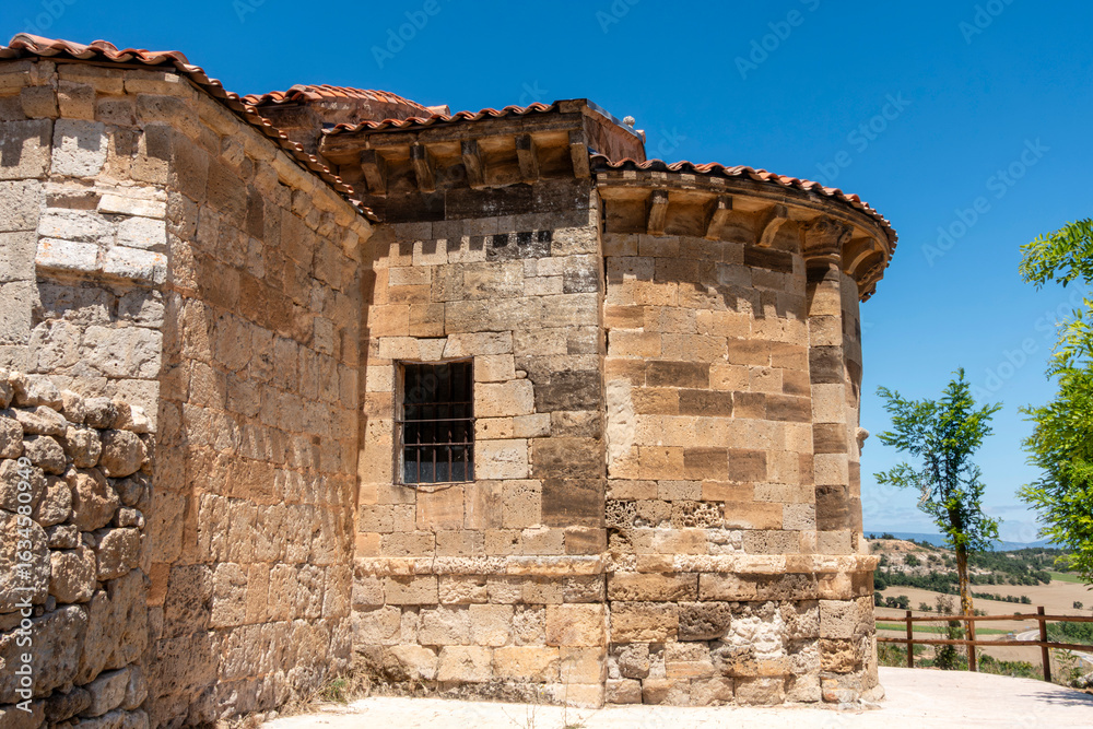 The Romanesque apse of the Church of Santa Eulalia in Carcedo de Bureba, Burgos, Spain. The Romanesque apse of the Church of Santa Eulalia in Carcedo de Bureba, Burgos, Spain.