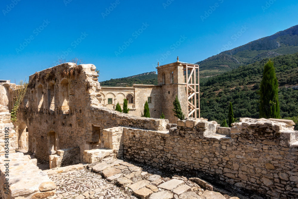 Fototapeta premium Consolidated Ruins of Santa María de Rioseco Monastery, Burgos, Castile and Leon, Spain