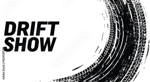 Drift tire track grunge background illustration