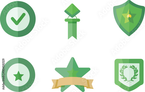 Green flat design graphic elements