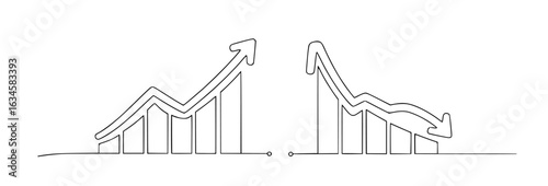 Rising and falling graph arrows business