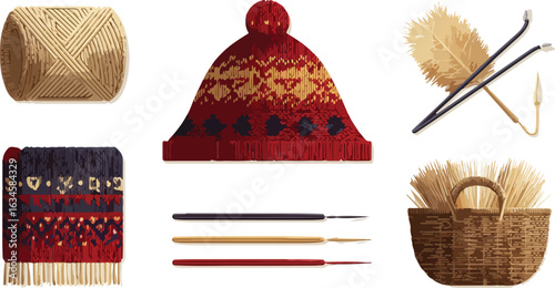 Handcrafted items collection illustration