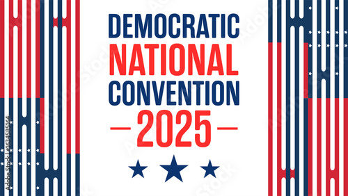 Tableau sur toile Democratic National Convention 2025 Background Design with stars, shapes and Typography