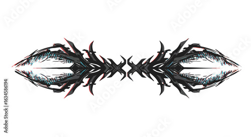 Vector Illustration Abstract Symmetrical Eyes in Modern Style with Monochrome and Accent Colors