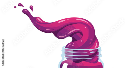 Vector Illustration of Abstract Splash in Vibrant Pink Purple Tones in Modern Artistic Style for Creative Design