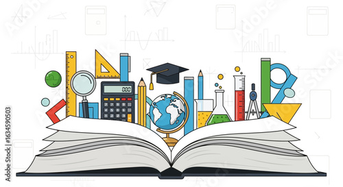 An Open Book Representing Knowledge and Learning in Various Fields of Study